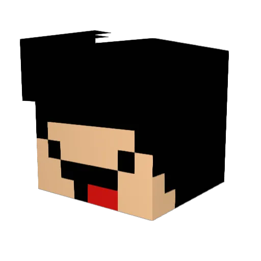 TomsTinyTiger Minecraft avatar head, 3D render