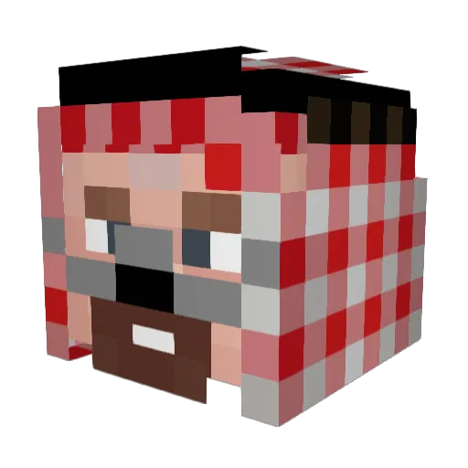 TomskillHD Minecraft avatar head, 3D render