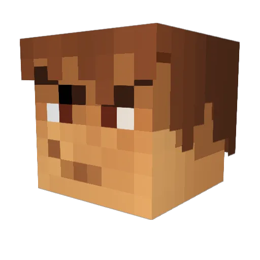 Tomycase Minecraft avatar head, 3D render