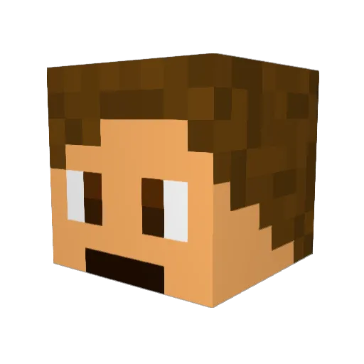 Tomzole Minecraft avatar head, 3D render