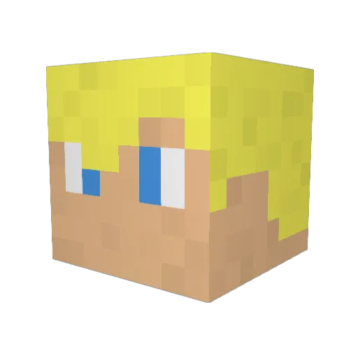 TondaB Minecraft avatar head, 3D render