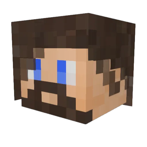 TondaF Minecraft avatar head, 3D render