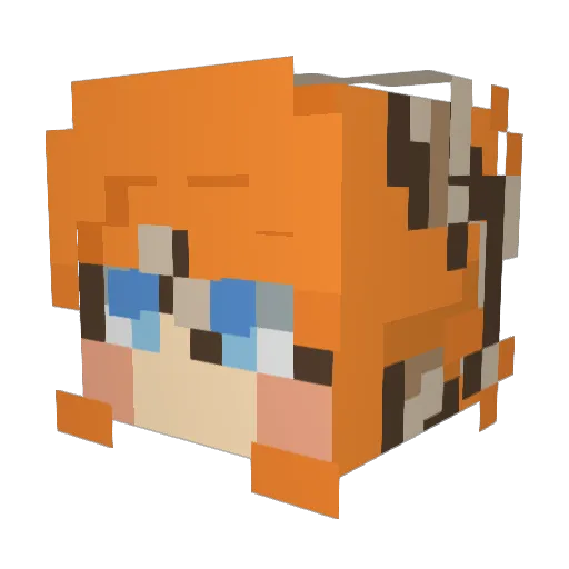 Tonkla275 Minecraft avatar head, 3D render
