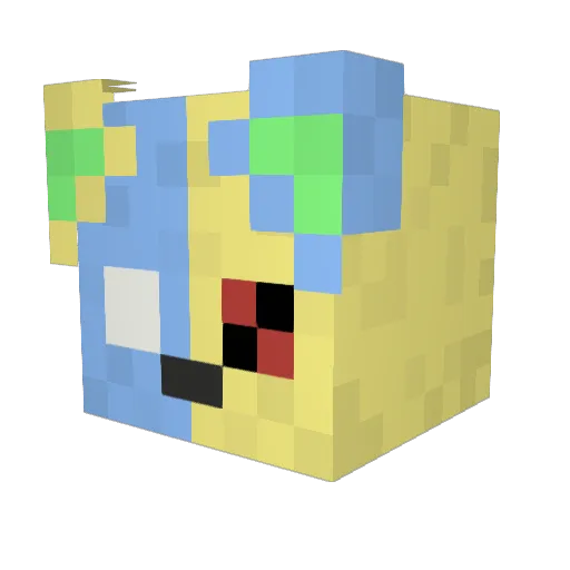 Tonsofpizza Minecraft avatar head, 3D render