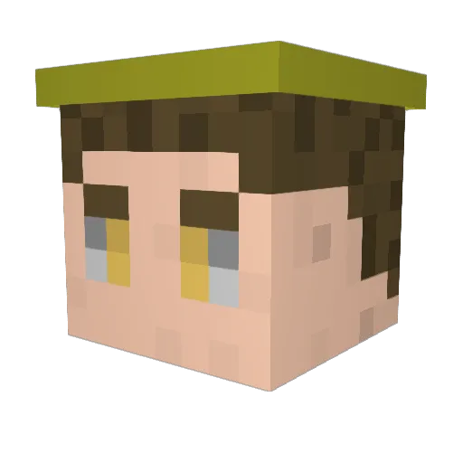TontonGilbert Minecraft avatar head, 3D render