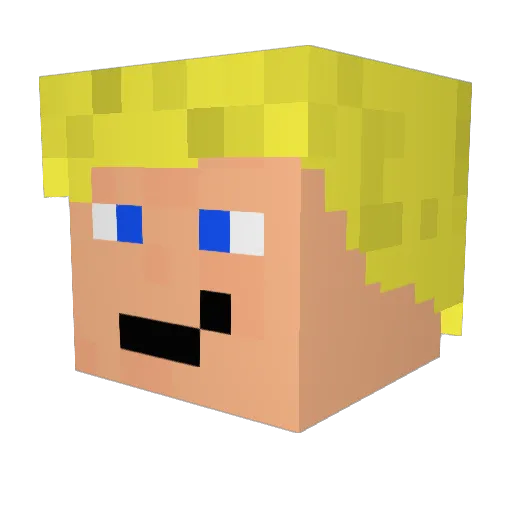 Tonton_ZicC Minecraft avatar head, 3D render