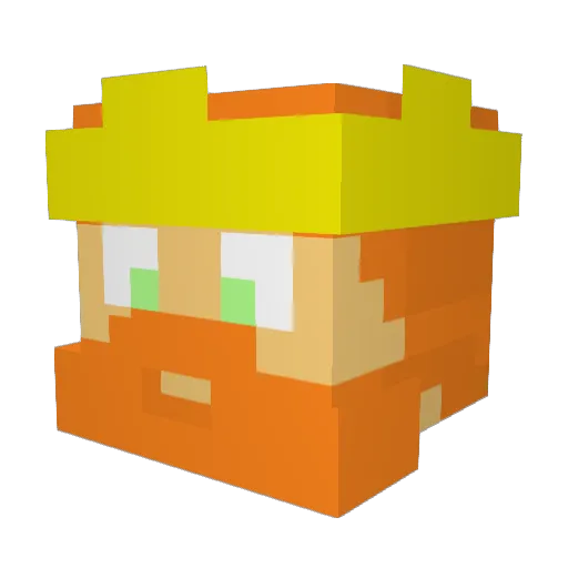 TonyBigAxe Minecraft avatar head, 3D render