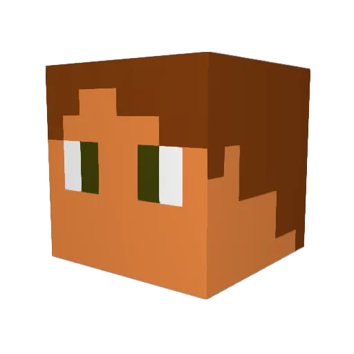 TonyPeppermint Minecraft avatar head, 3D render