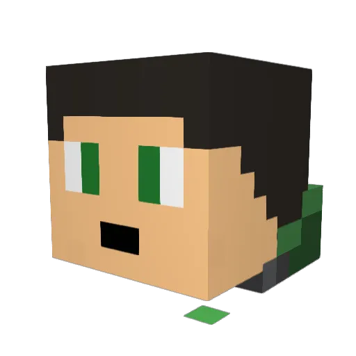 TonyRLZ77 Minecraft avatar head, 3D render