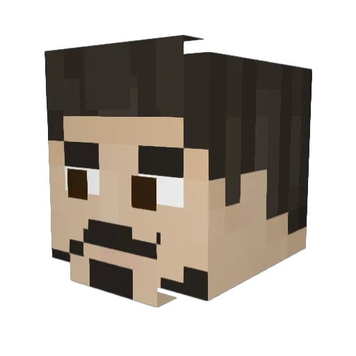TonyStarkTM Minecraft avatar head, 3D render