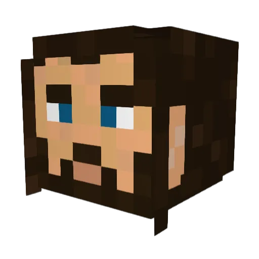TonyW Minecraft avatar head, 3D render