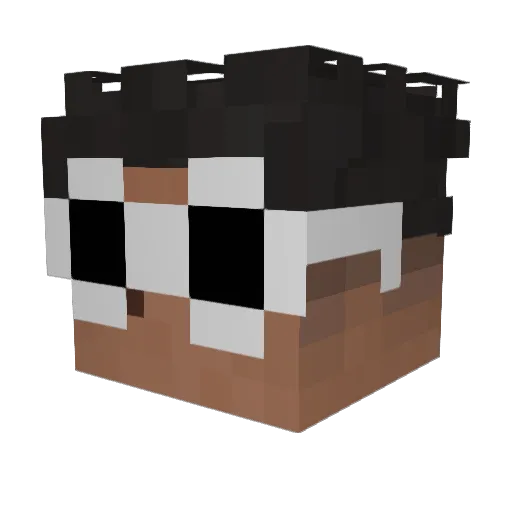 TooAtomic Minecraft avatar head, 3D render