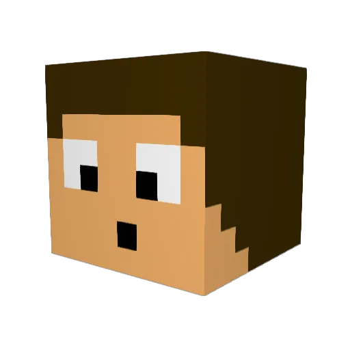 TooGoodMules Minecraft avatar head, 3D render
