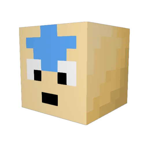 TooLeft Minecraft avatar head, 3D render
