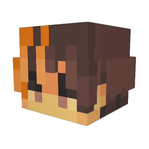 TooMuchKai Minecraft avatar head, 3D render