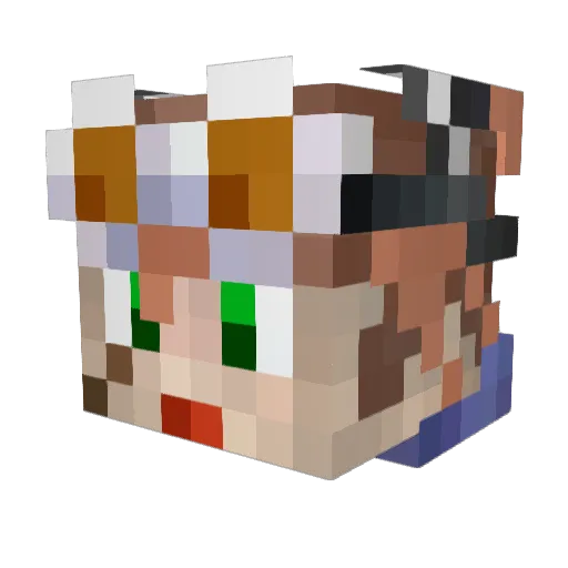 TooMuchWubWub Minecraft avatar head, 3D render