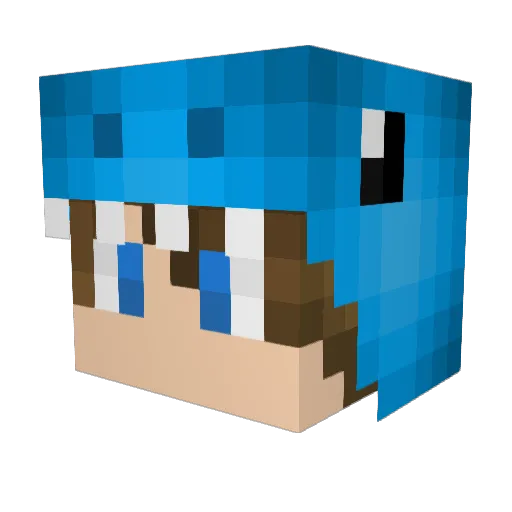 TooPure Minecraft avatar head, 3D render
