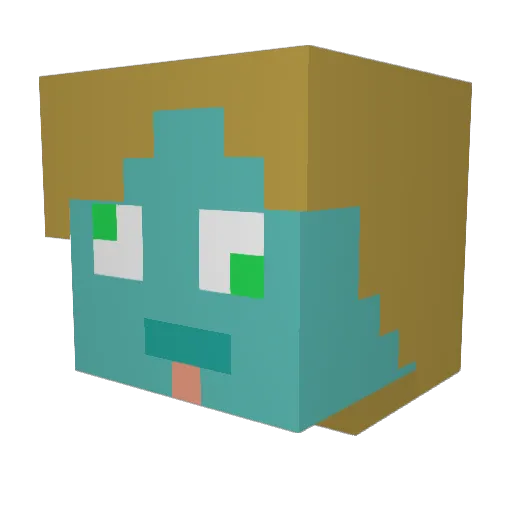 TooTiredToBrain Minecraft avatar head, 3D render