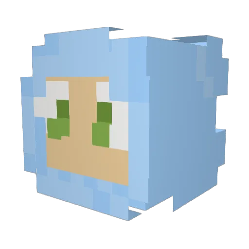 Toochiwhy Minecraft avatar head, 3D render