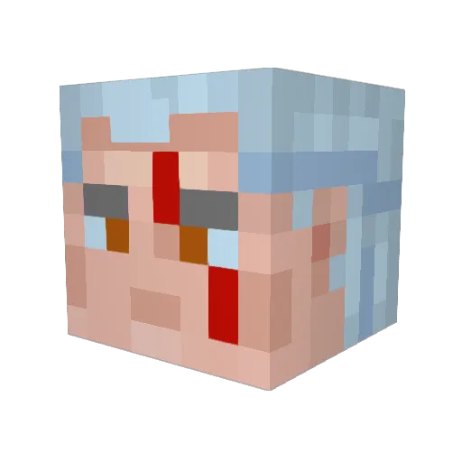 Toofaan Minecraft avatar head, 3D render
