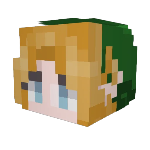 ToonFlux Minecraft avatar head, 3D render