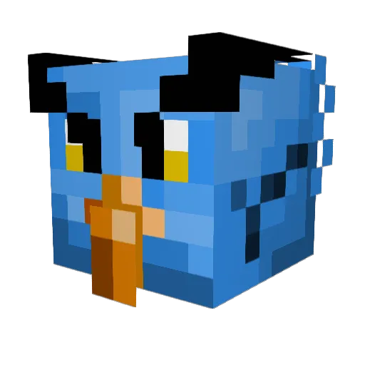 Toonhawk Minecraft avatar head, 3D render