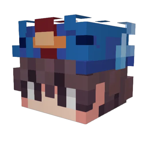 Toonify Minecraft avatar head, 3D render