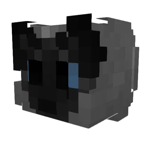 Toothless127 Minecraft avatar head, 3D render