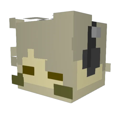 Toothpaste2 Minecraft avatar head, 3D render