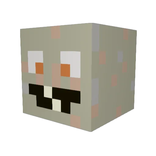 ToothyGrin Minecraft avatar head, 3D render