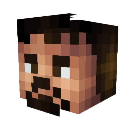 Toots8000 Minecraft avatar head, 3D render