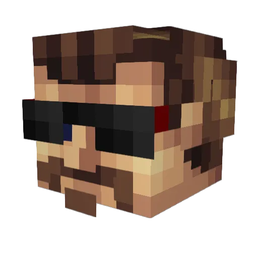 Top1_Kombajn Minecraft avatar head, 3D render