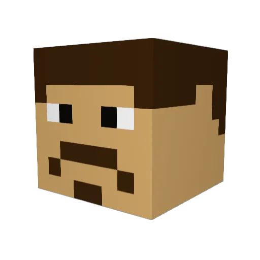 TopDesert Minecraft avatar head, 3D render
