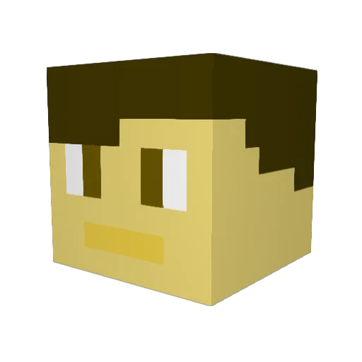 TopLevelb Minecraft avatar head, 3D render