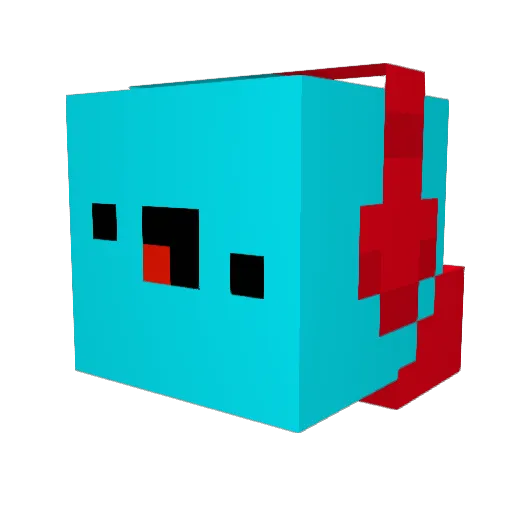 TopMo Minecraft avatar head, 3D render