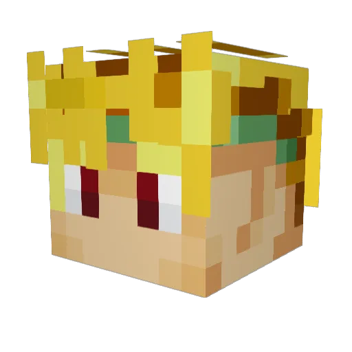 TopTierBroly Minecraft avatar head, 3D render