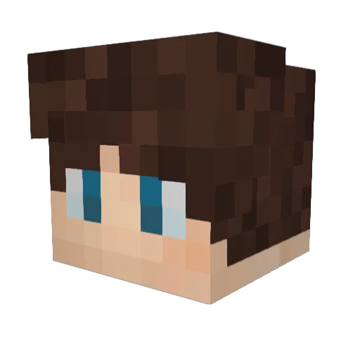 Top_A Minecraft avatar head, 3D render