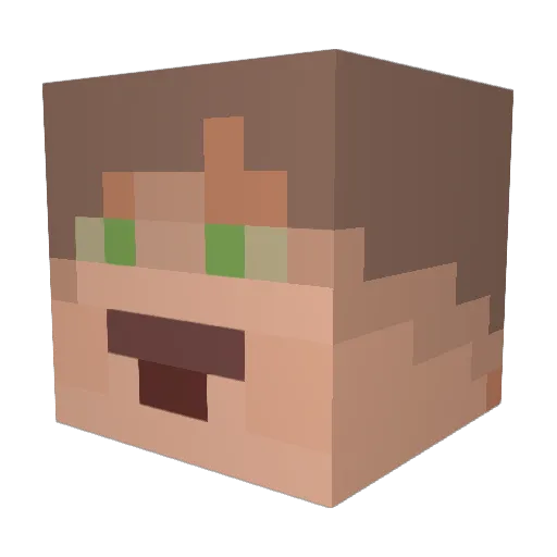 Toplock23 Minecraft avatar head, 3D render