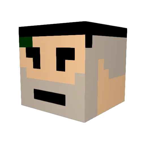 Topsy92 Minecraft avatar head, 3D render