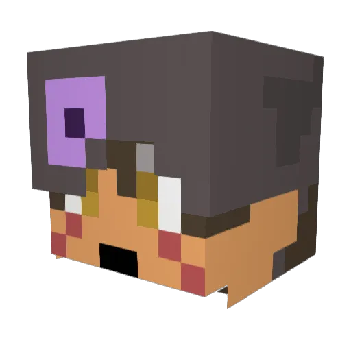 Toraganashi Minecraft avatar head, 3D render
