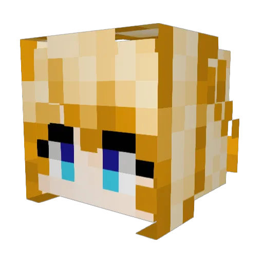 TorchQG Minecraft avatar head, 3D render