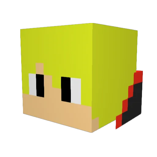 Torchinplop Minecraft avatar head, 3D render