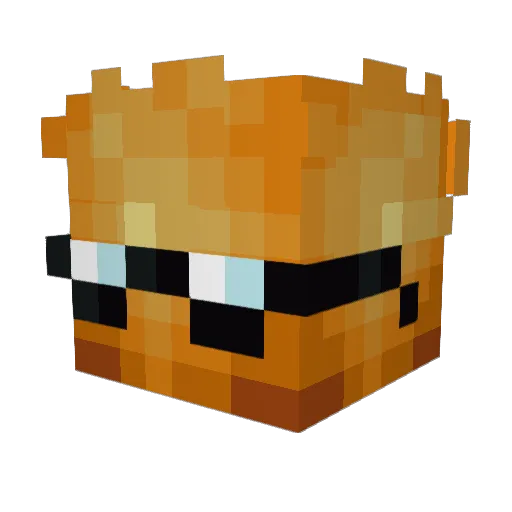 Torchpit Minecraft avatar head, 3D render