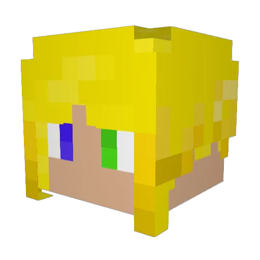 Torcie_l Minecraft avatar head, 3D render