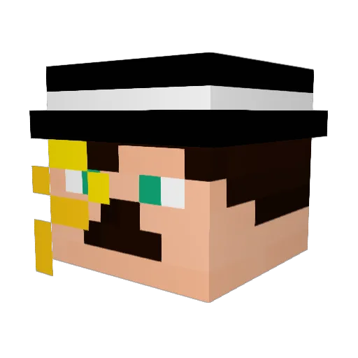 Toribax Minecraft avatar head, 3D render