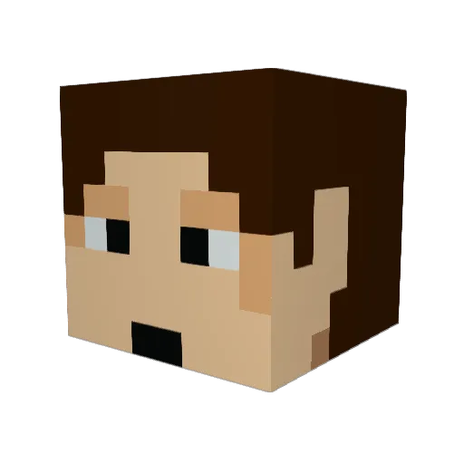 TorioX Minecraft avatar head, 3D render