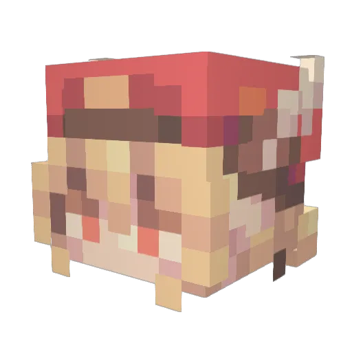 Toriyu Minecraft avatar head, 3D render