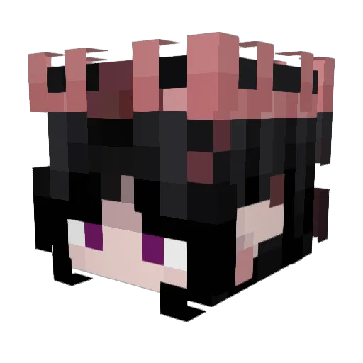 Toriyuna Minecraft avatar head, 3D render