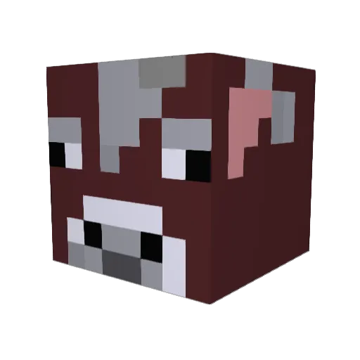 TornadoCow Minecraft avatar head, 3D render