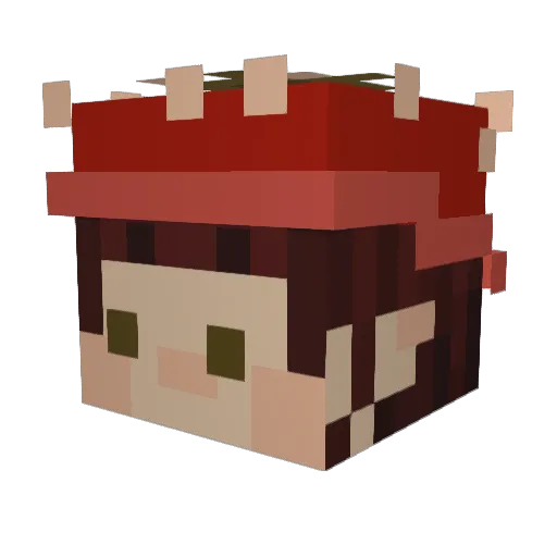 TortaDeMorango Minecraft avatar head, 3D render